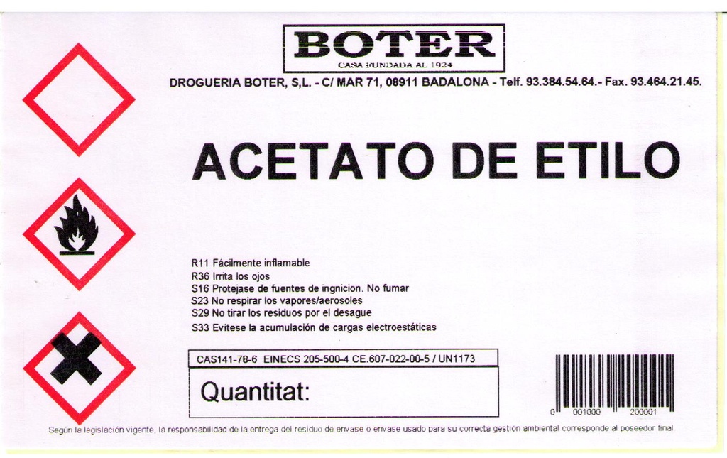 ACETATO DE ETILO BOTER