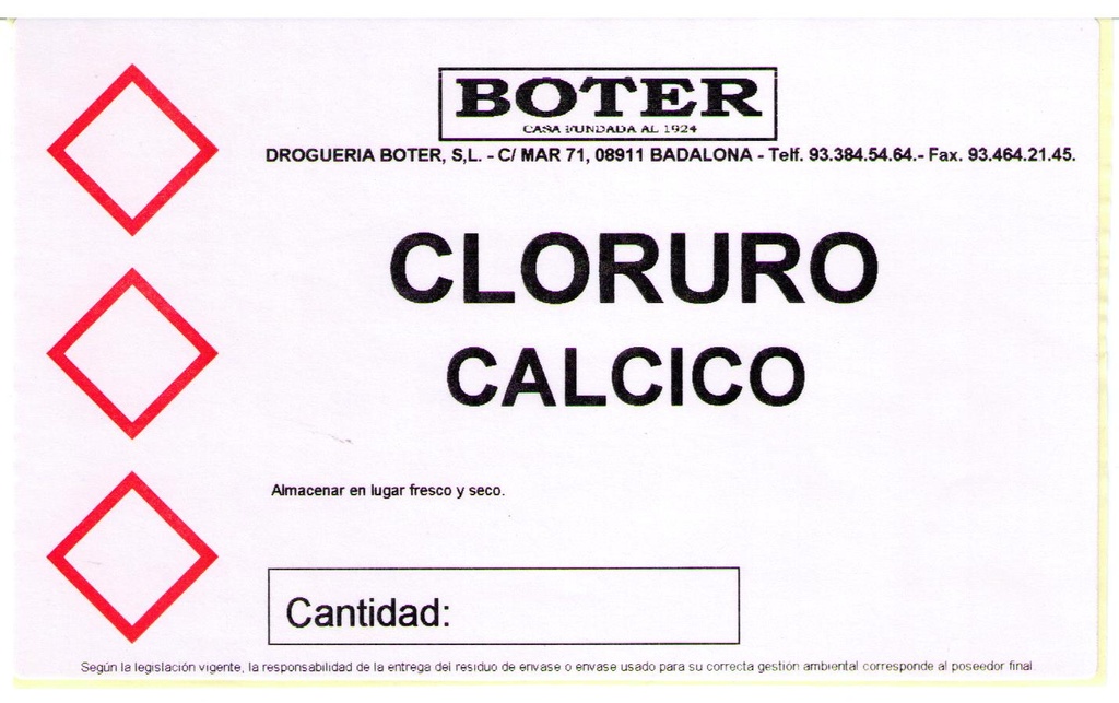 CLORURO CÁLCICO PIRLLS 94/97% BOTER