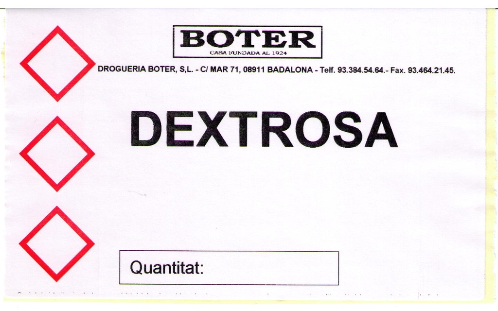 DEXTROSA ALIMENTARIA EN POLVO BOTER