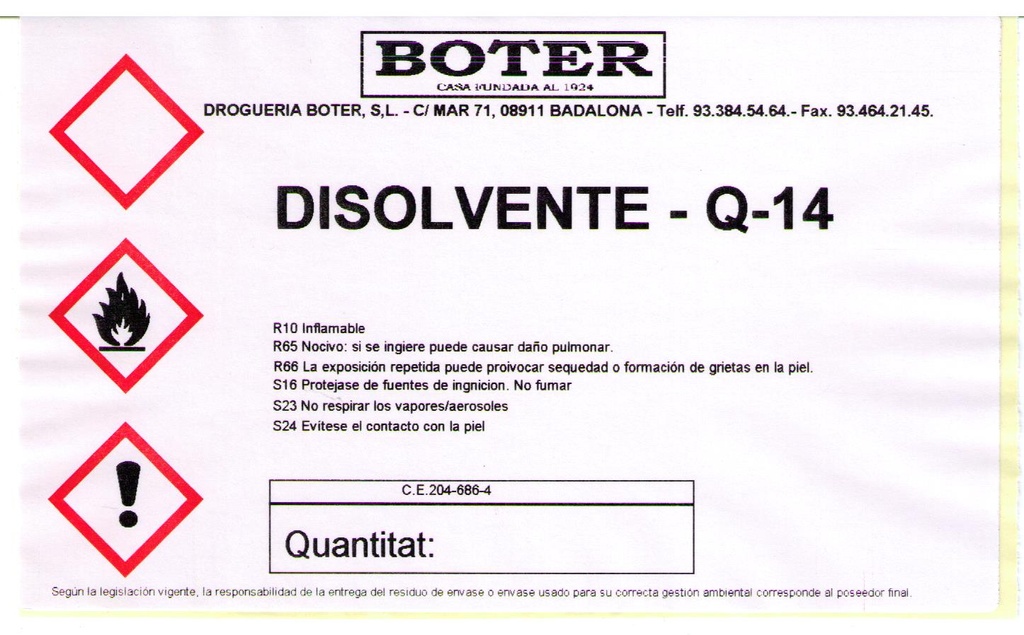 DISOLVENTE Q-14 BOTER