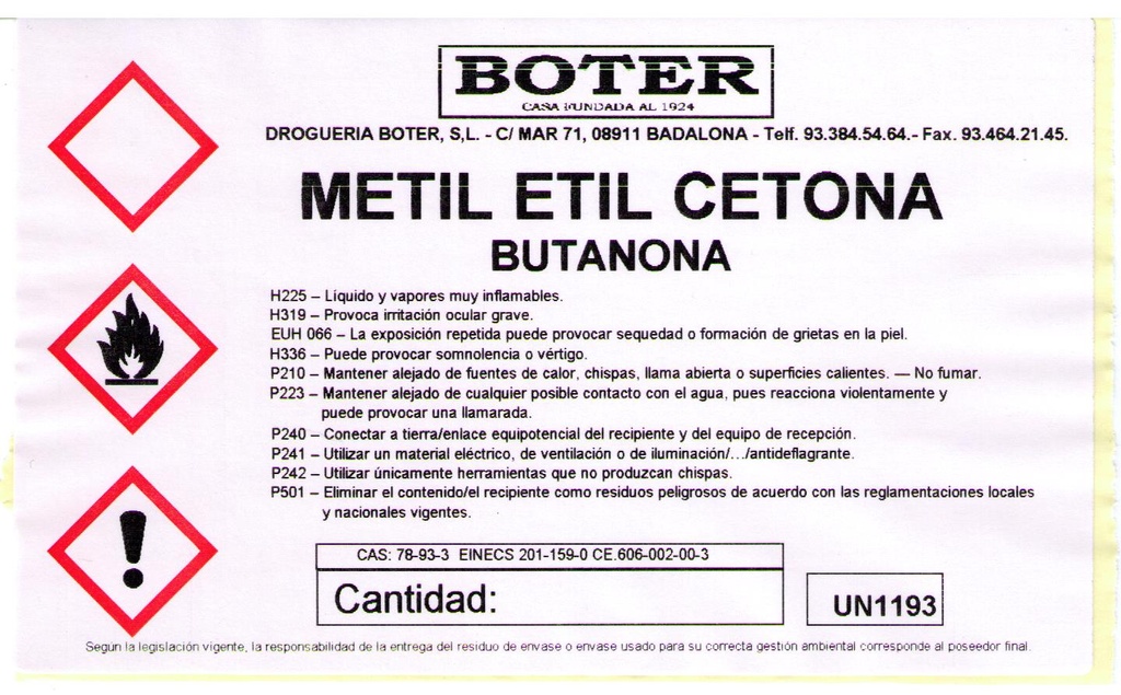 METIL ETIL CETONA BOTER