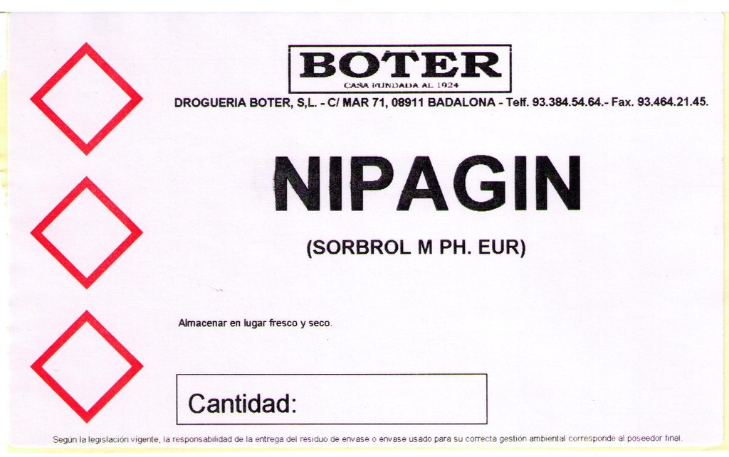 NIPAGÍN (SORBOL M PH.EUR.) BOTER