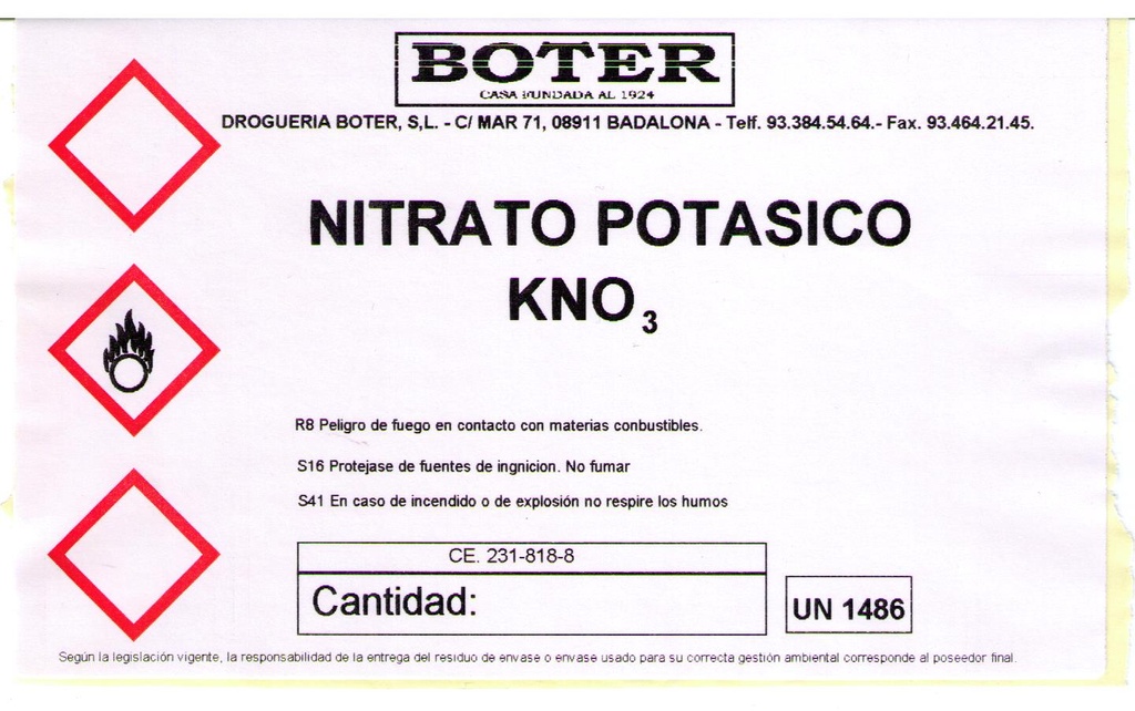 NITRATO POTÁSICO BOTER