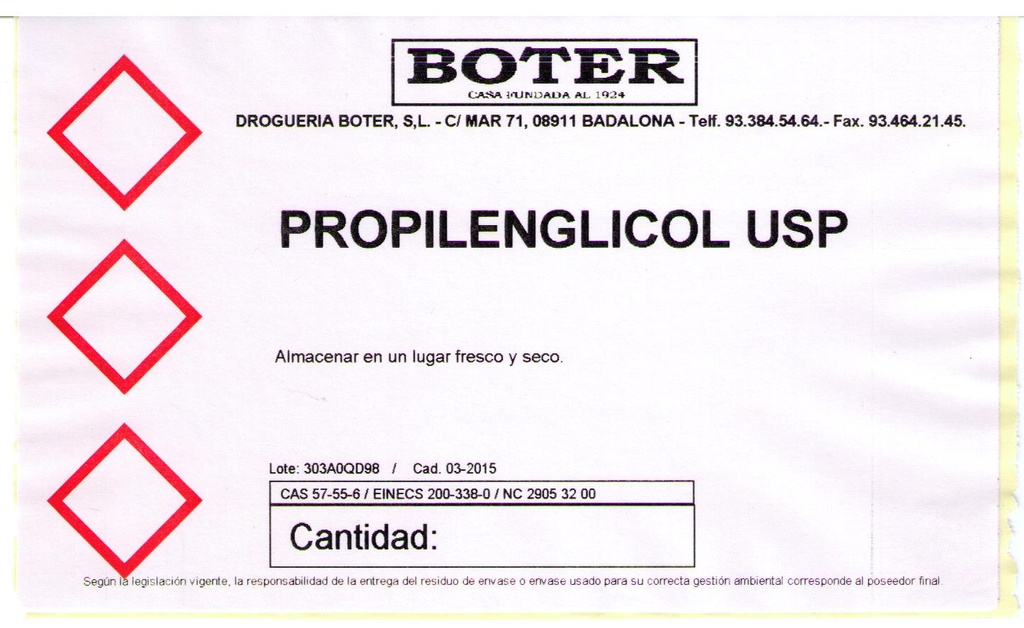 PROPILENGLICOL USP/FCC BOTER