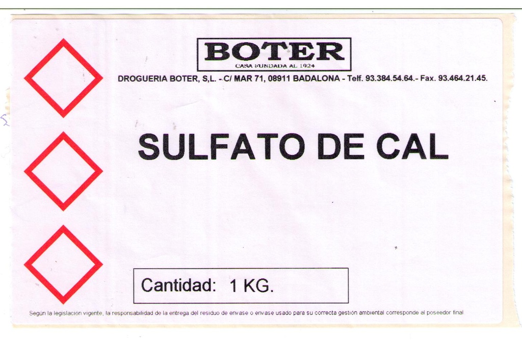 SULFATO DE CAL P BOTER