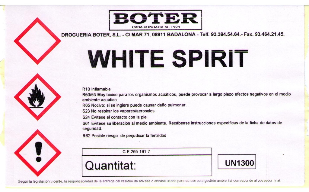 WHITE SPIRIT BOTER