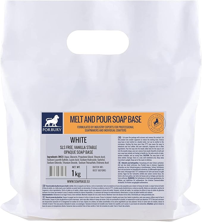 JABÓN BASE GLICERINA OPACO &quot;WHITE&quot; SIN SLS 1KG