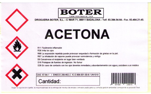 ACETONA INDUSTRIAL BOTER