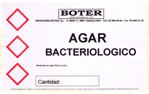 AGAR-AGAR BACTERIOLÓGICO BOTER