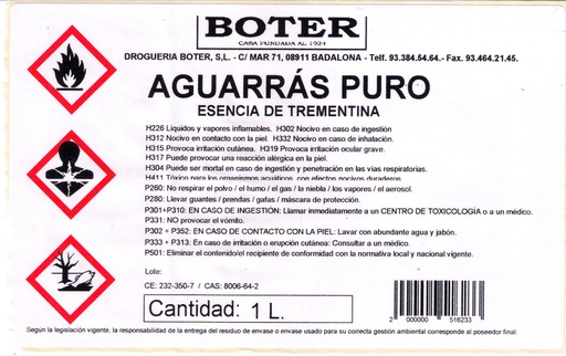 AGUARRÁS PURO BOTER