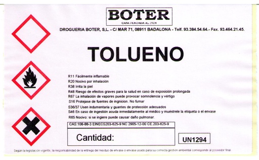 TOLUENO BOTER