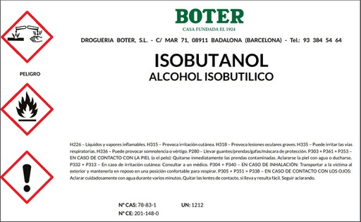 ALCOHOL ISOBUTILICO (ISOBUTANOL) (còpia)