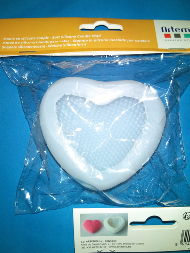 [13059006] Molde de silicona suave para velas corazones 8,6x7,8 y 8x4,3cm 