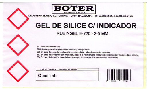 GEL DE SILICE C/INDICADOR  E-720 (2-5MM.) (750 g) BOTER (còpia)